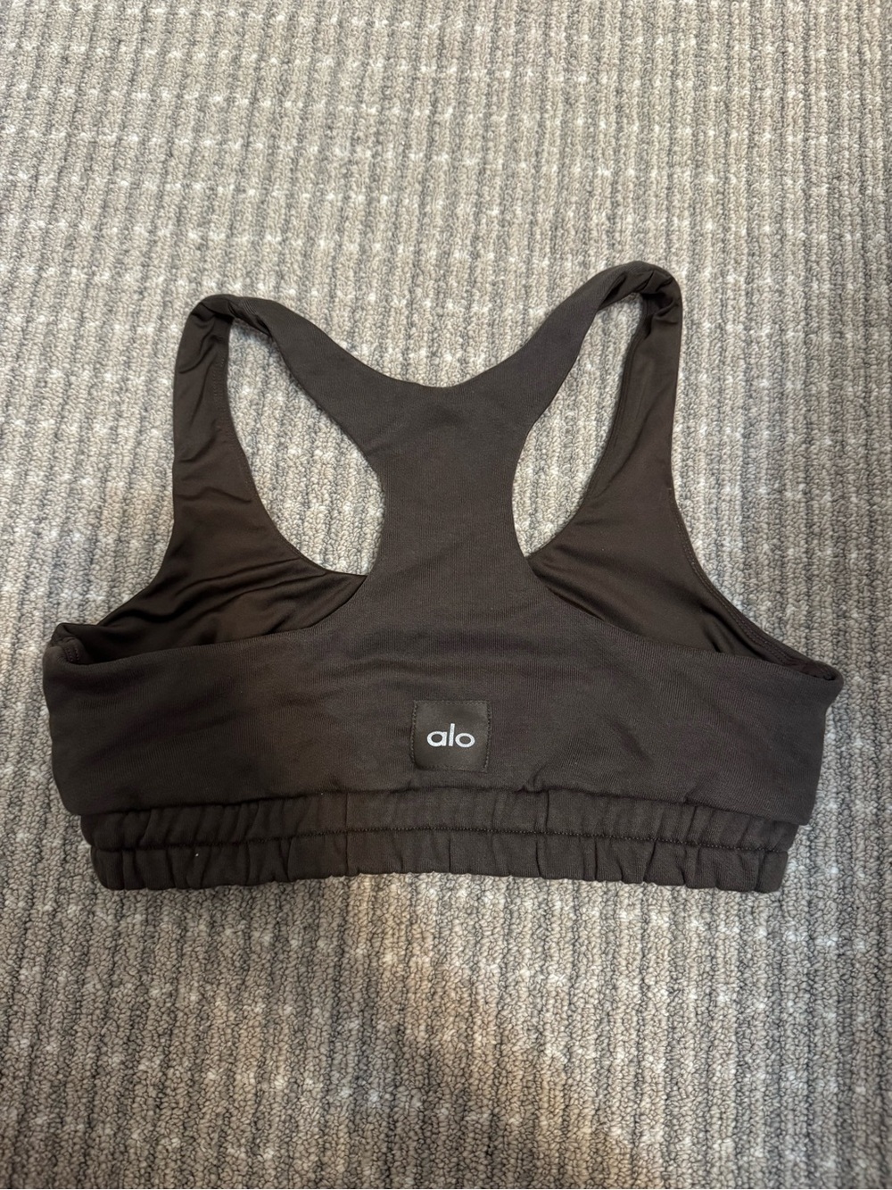 ALO Yoga Black Racerback Elastic-Band Sports Bra
